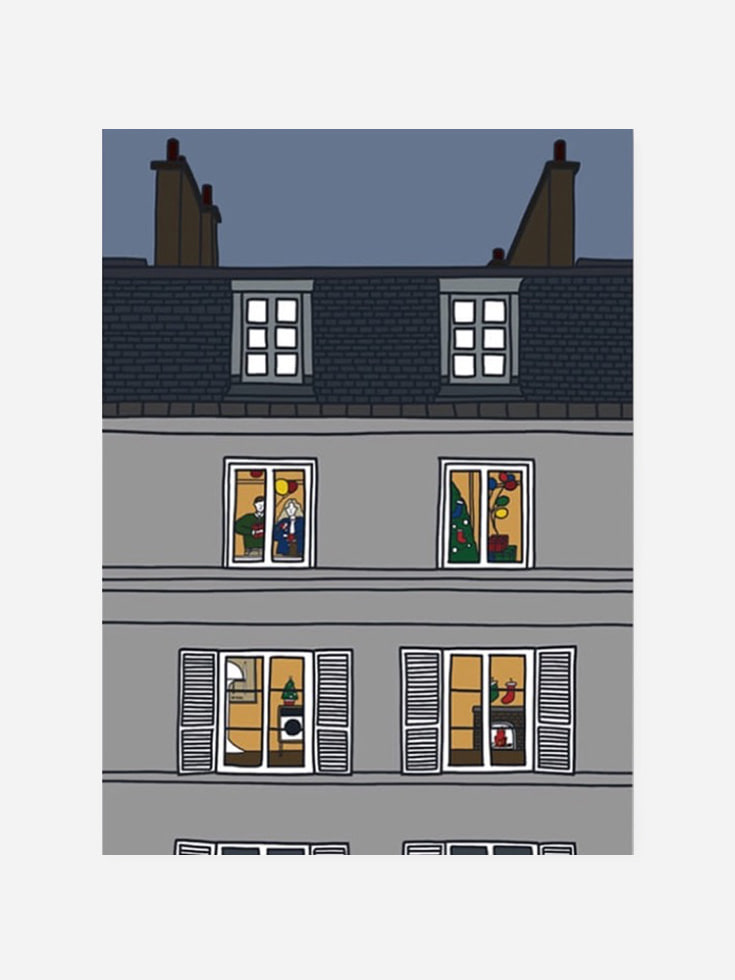 Out My Window (Christmas in Paris) Poster (A3, A2/ Waterproof)