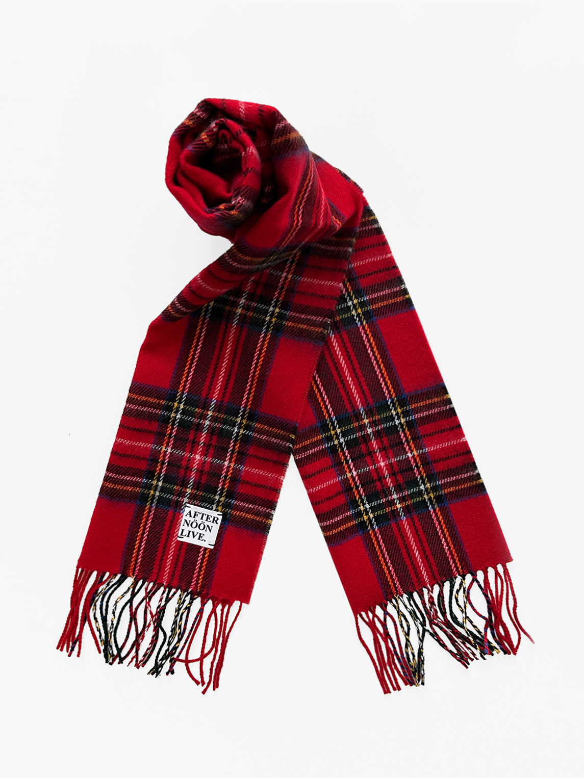 Afternoonlive Wool Muffler (90&#039;s Tartan Check Classic Red)