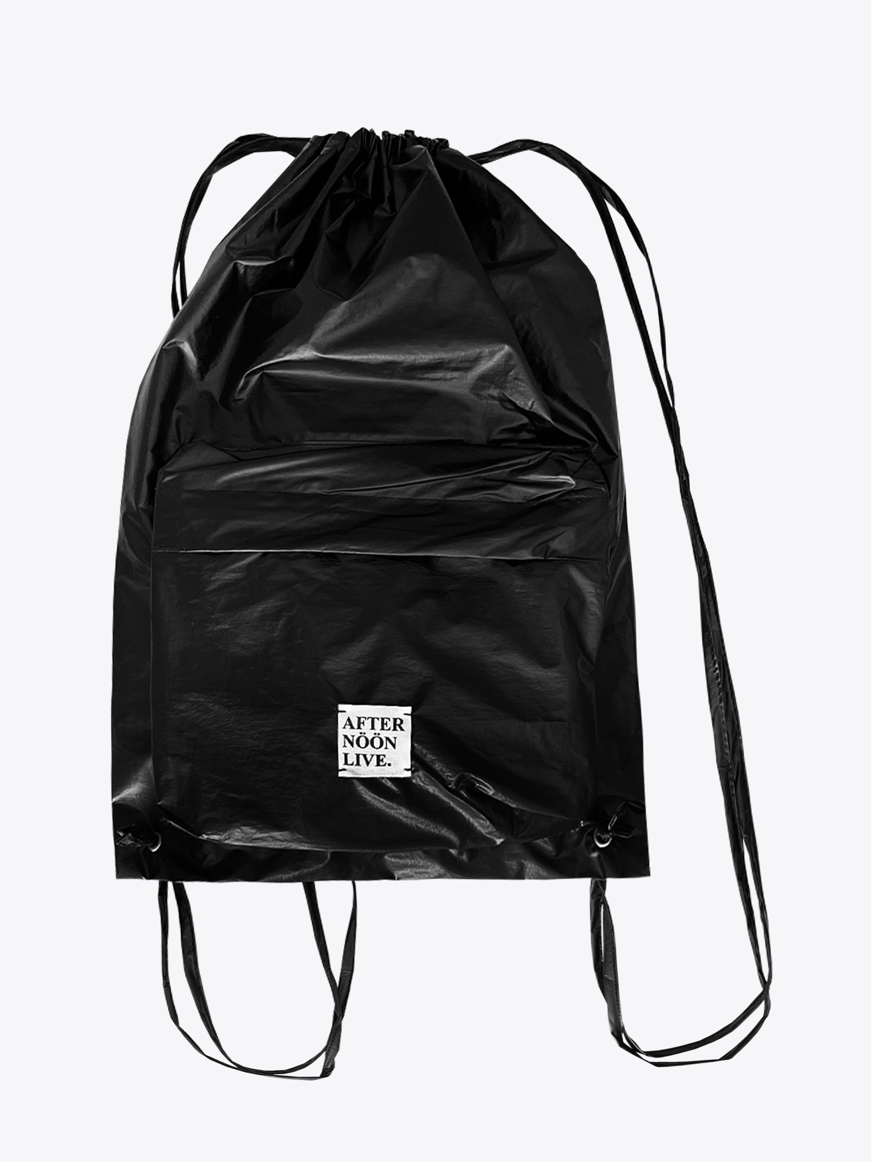 Glossy String Backpack (Black)