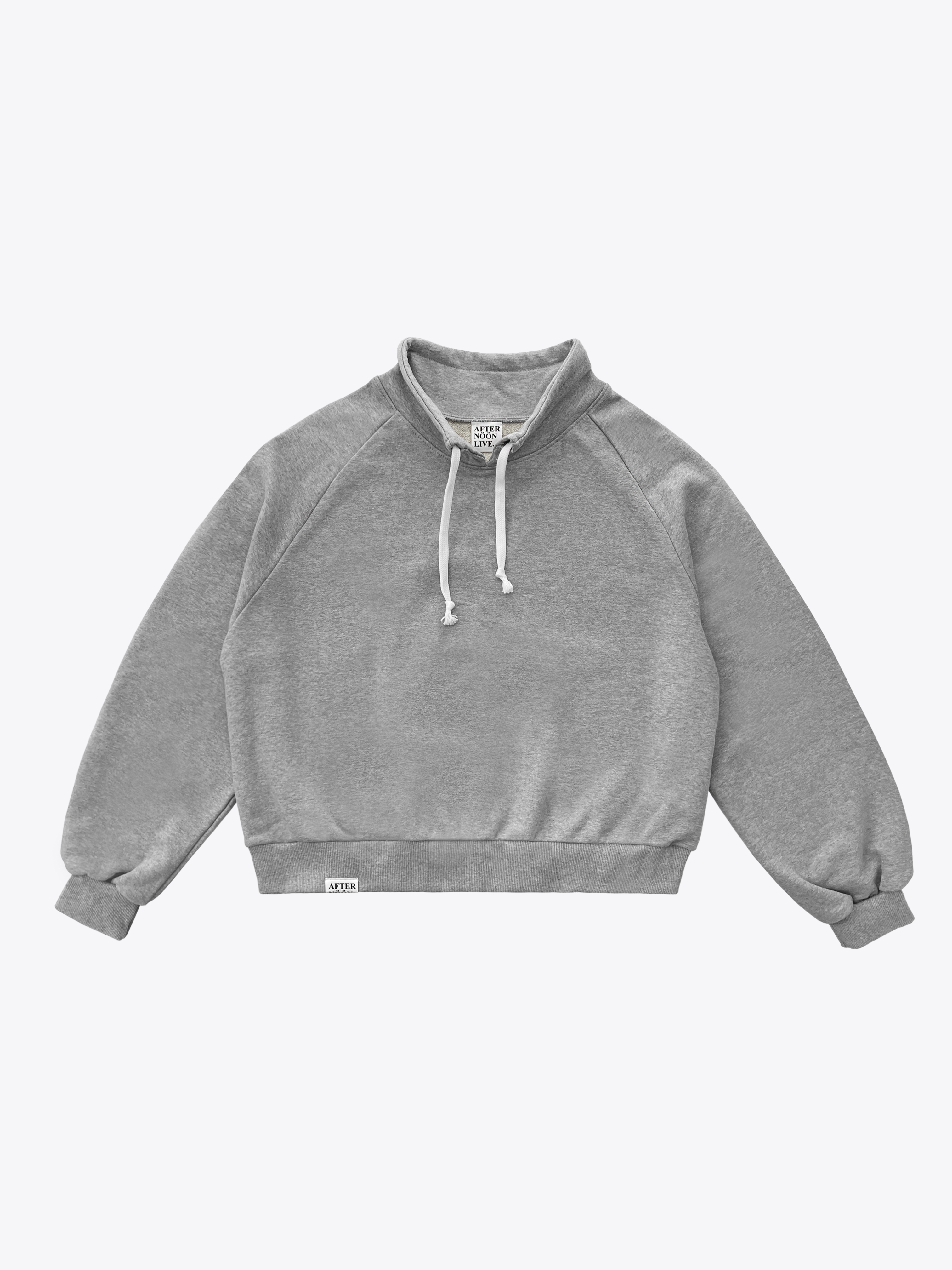 Sporty Sweatshirt with Drawstring (Light Gray)